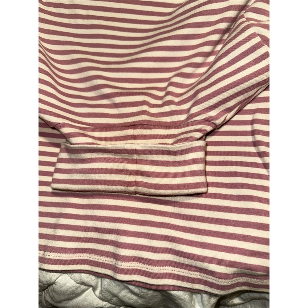J.CREW Women's Striped Turtleneck T-Shirt Long Sleeve, 100% Cotton, Medium Pink - Picture 7 of 10